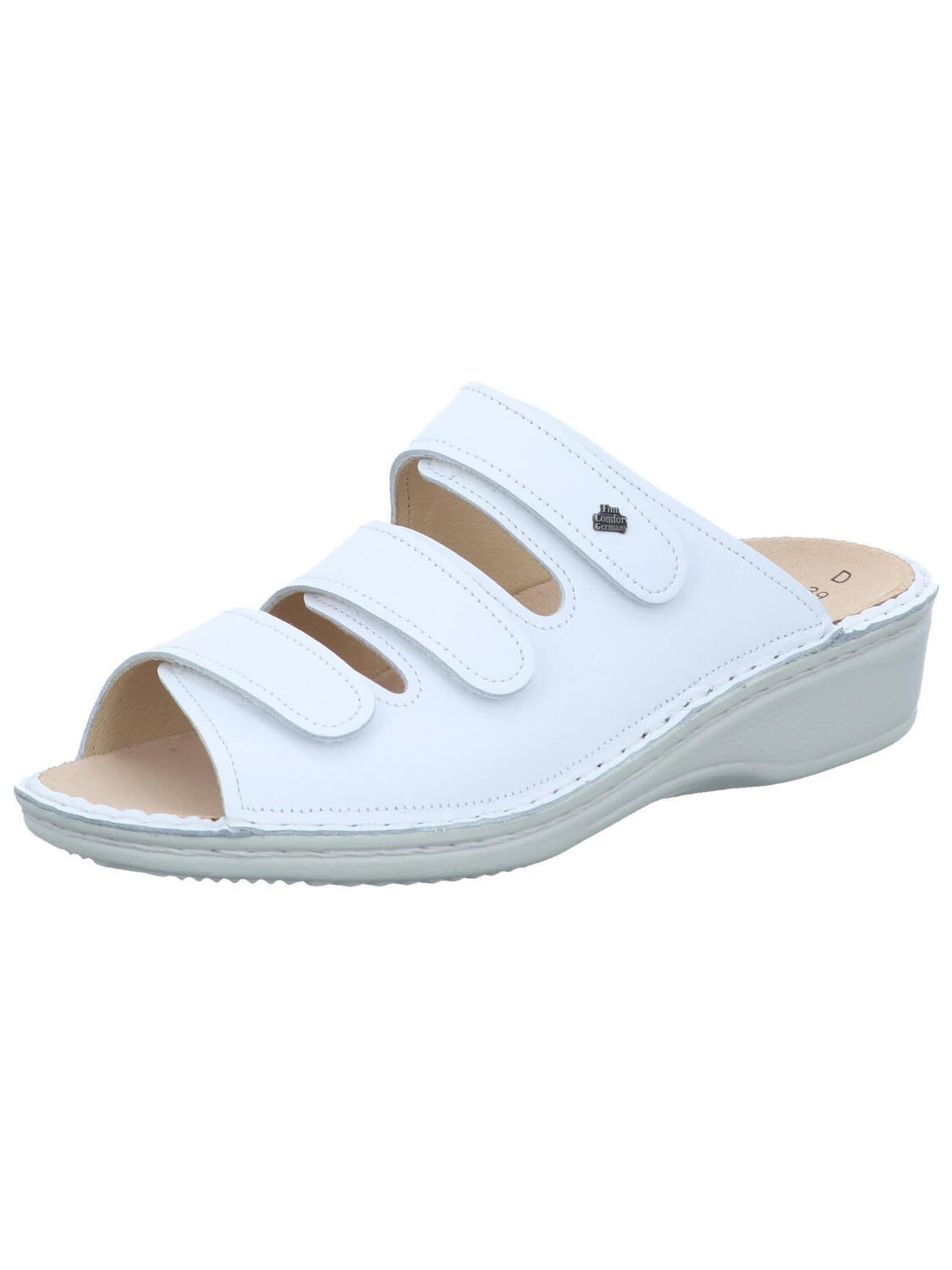 Finn Comfort - Zapatos abiertos 'Pantolette Damen 02501 001000 Echtleder in weiß' en blanco: frente