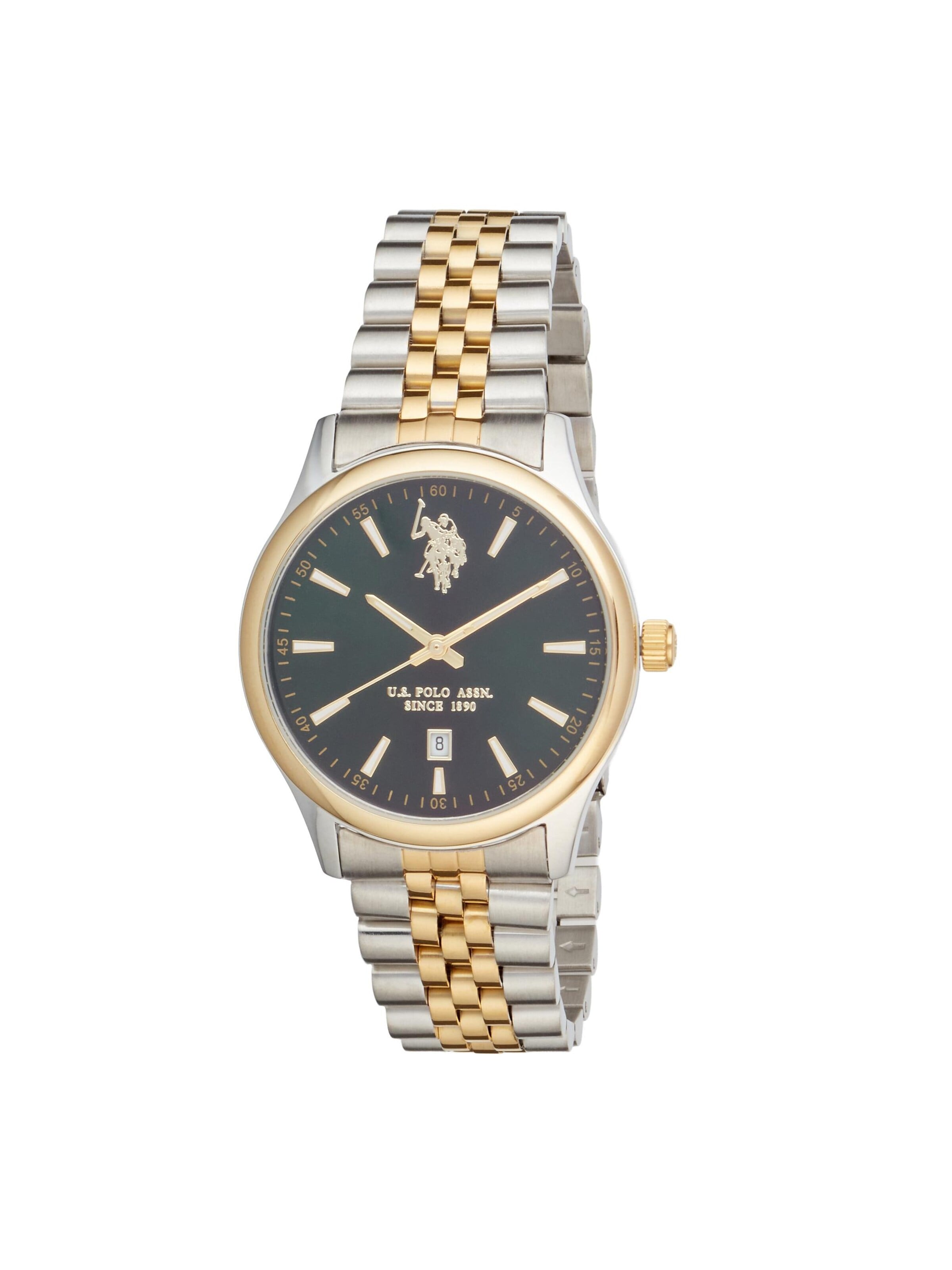 U.S. POLO ASSN. Analog Watch 'Aiden Steel' in Green: front