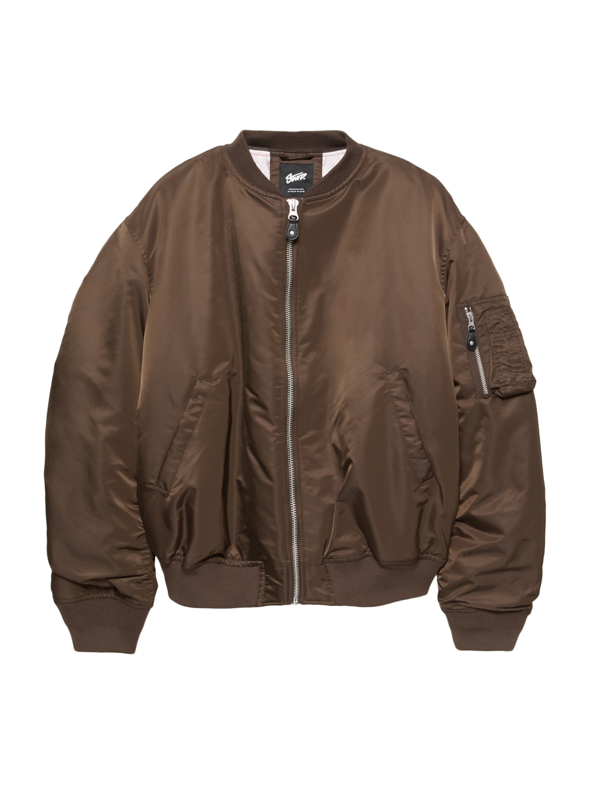 Pull&Bear Prehodna jakna 'STWD' | rjava barva: sprednja stran