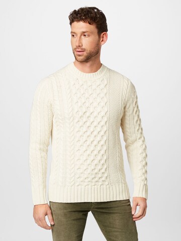 NORSE PROJECTS Pullover 'Arild Cable' i hvid: forside