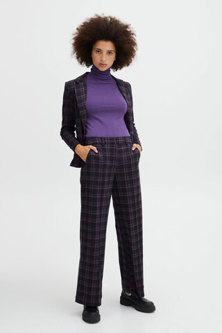 ICHI Wide leg Broek in Blauw