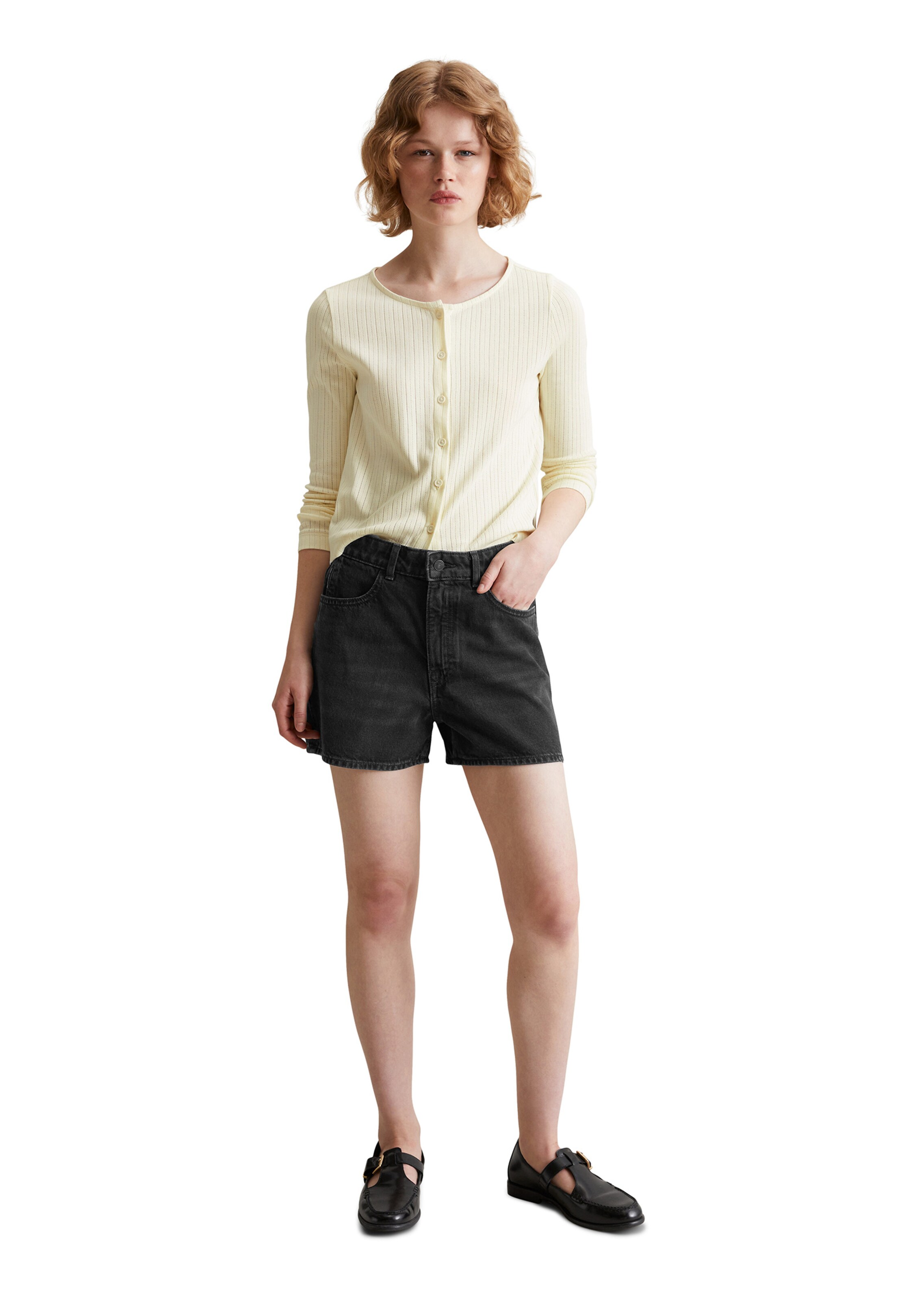 Marc O'Polo DENIM Slimfit Jeansshorts in Schwarz