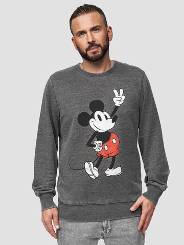 Recovered Sweatshirt 'Disney Mickey Peace Pose' in Grey: front