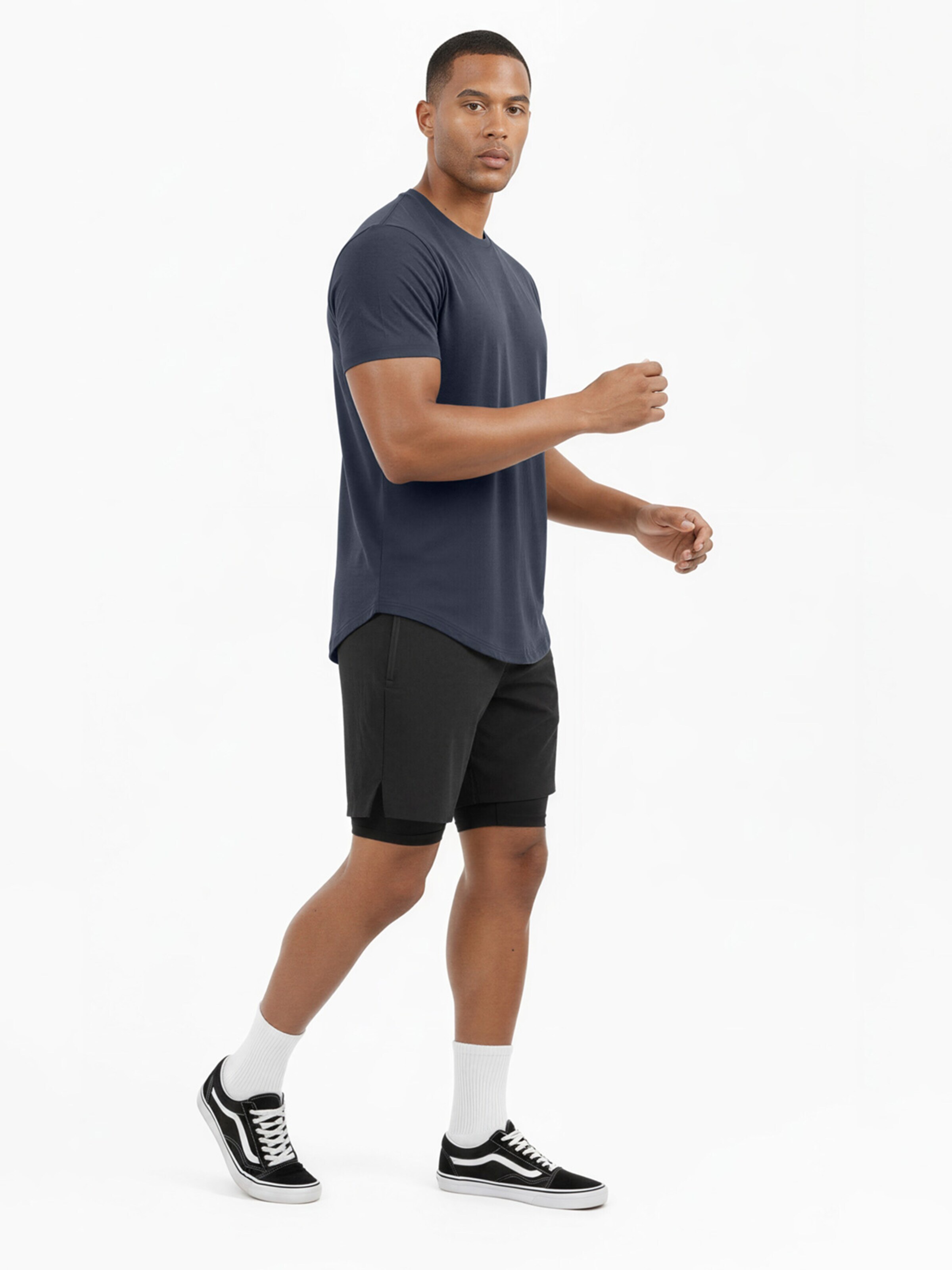 SIXLAB Shirt 'Round T-Shirt' in Blue