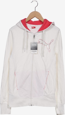 PUMA Sweatshirt & Zip-Up Hoodie in M in White: front