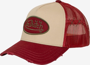 Cappello da baseball di Von Dutch in rosso: frontale