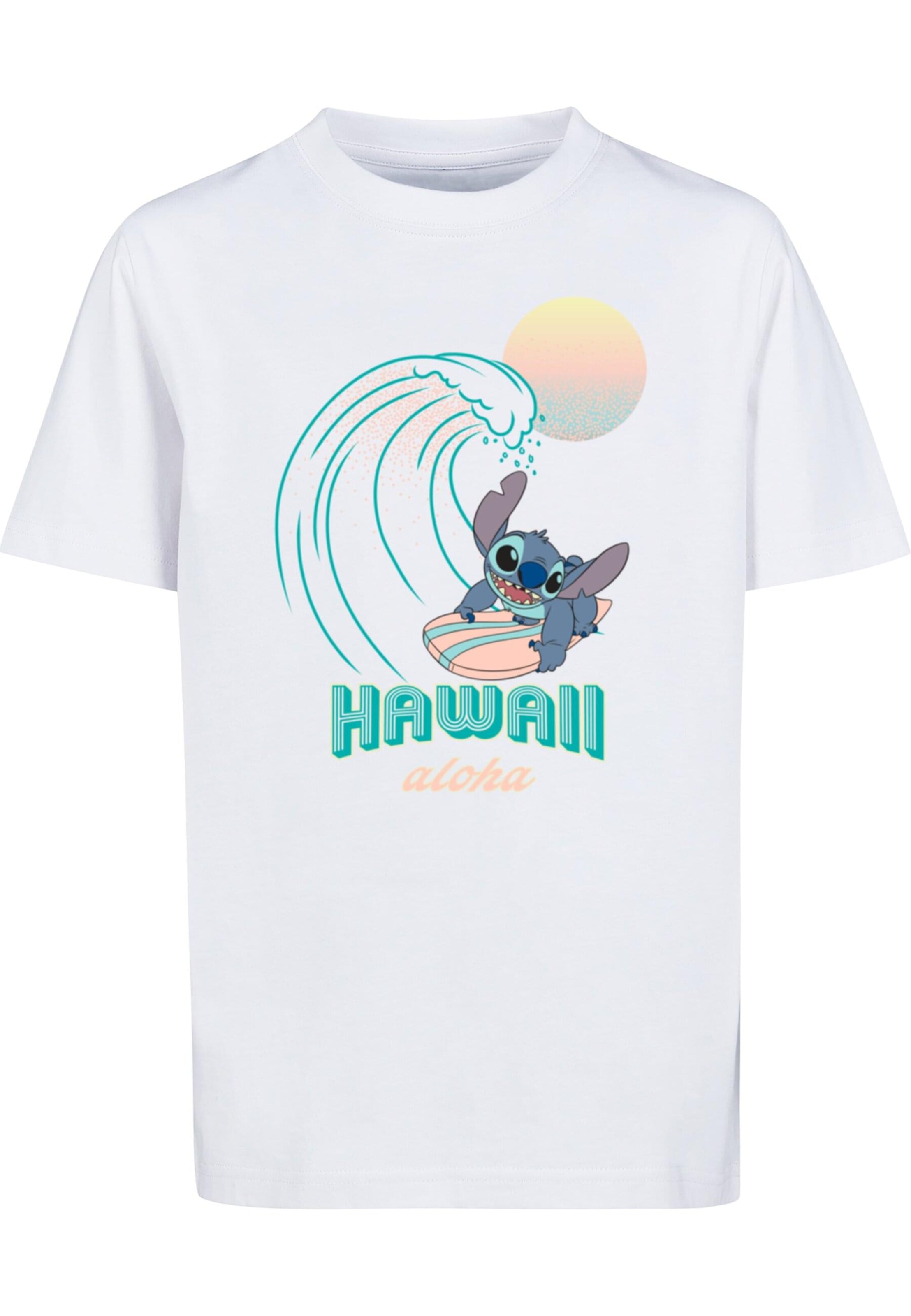 ABSOLUTE CULT Shirt 'Lilo And Stitch - Hawaii' in Wit: voorkant