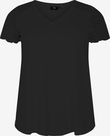 Zizzi T-shirt 'BRYNN' i svart: framsida