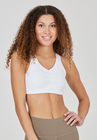 Athlecia Bustier Sport bh 'Fog' in Wit: voorkant