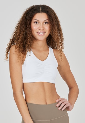 Athlecia Bustier Sport bh 'Fog' in Wit: voorkant