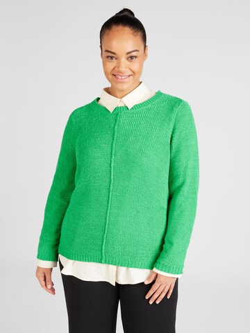 ONLY Carmakoma Sweater 'NEW FOXY' in Green: front