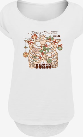 T-shirt 'Feeling Christmas in the bones' F4NT4STIC en blanc : devant