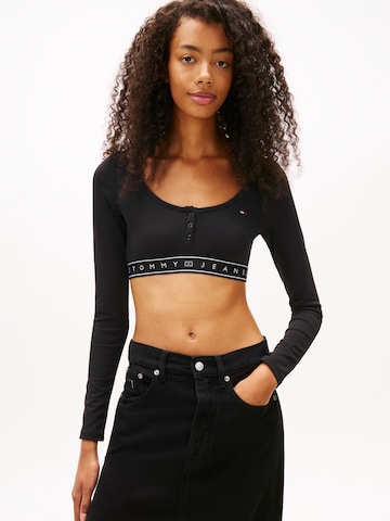 Tricou de la Tommy Jeans pe negru: față
