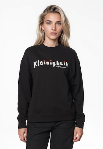 Sweat-shirt 'Avec L'amour' Kleinigkeit en noir : devant
