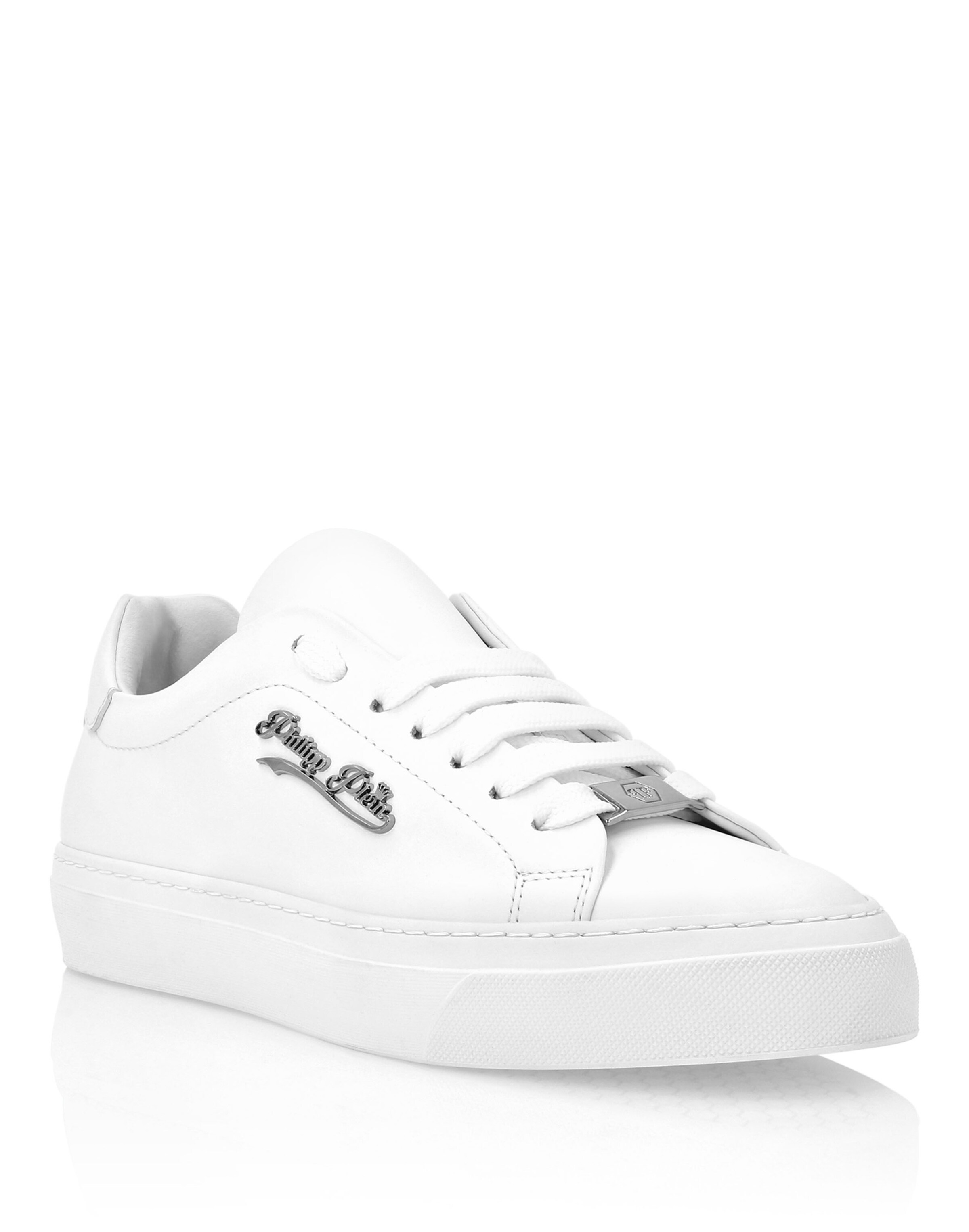Philipp Plein - Zapatillas deportivas bajas en blanco: frente