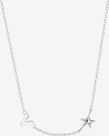 Lucardi Necklace 'Buchstabe' in Silver: front