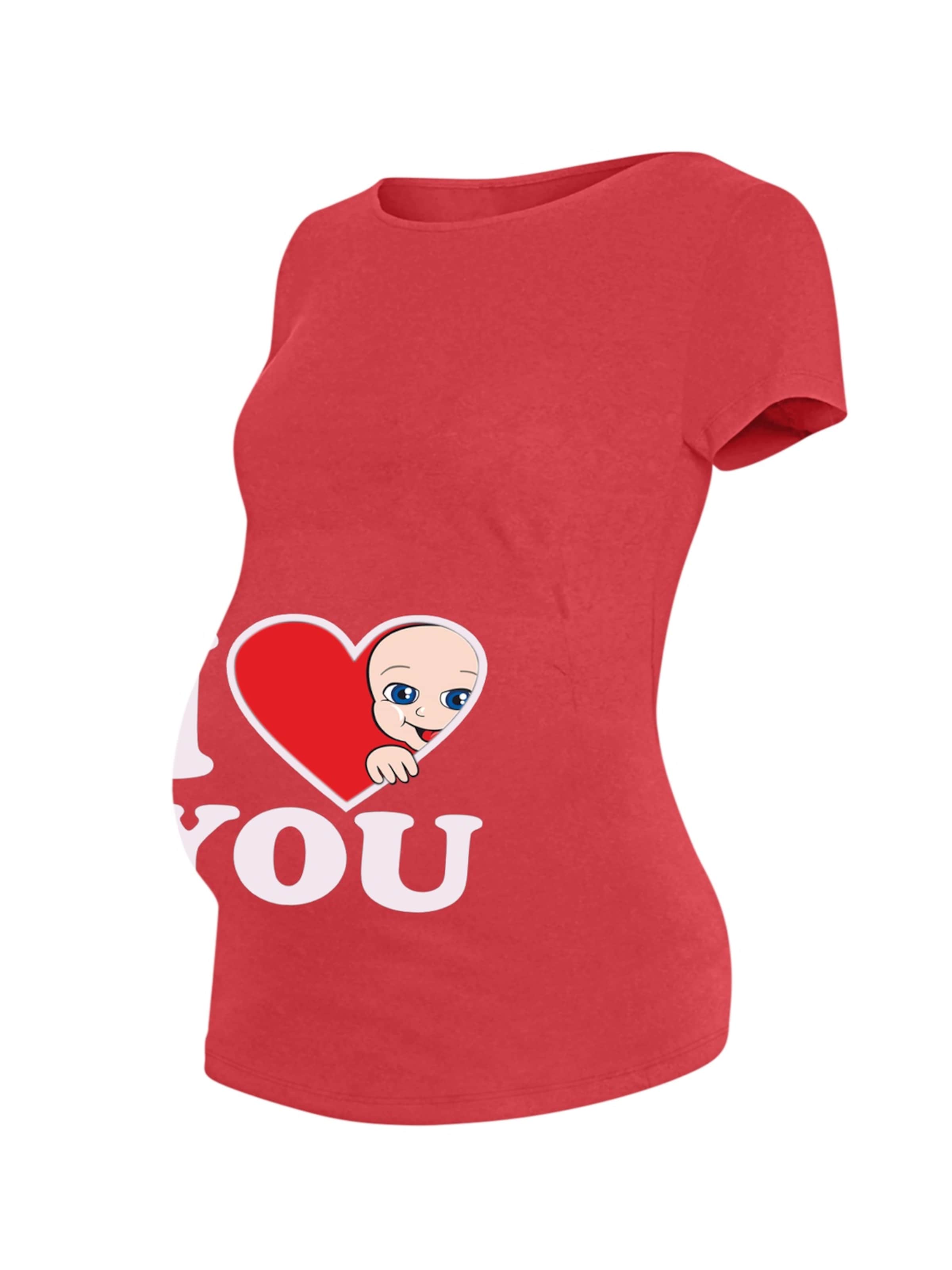 M.M.C. Shirt 'I Love You Umstandsshirt' in Pink: front