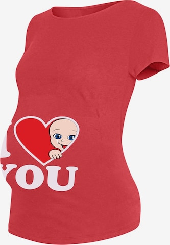 M.M.C. Shirt 'I Love You Umstandsshirt' in Pink: front