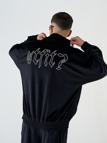 ABOUT YOU x Dardan Zip-Up Hoodie 'Enno' in Black