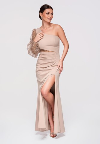 Ombre Kleid in Beige