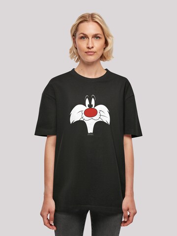 Maglia extra large 'Looney Tunes Trickfilm Serie Cartoon Sylvester Big Face' di F4NT4STIC in nero: frontale