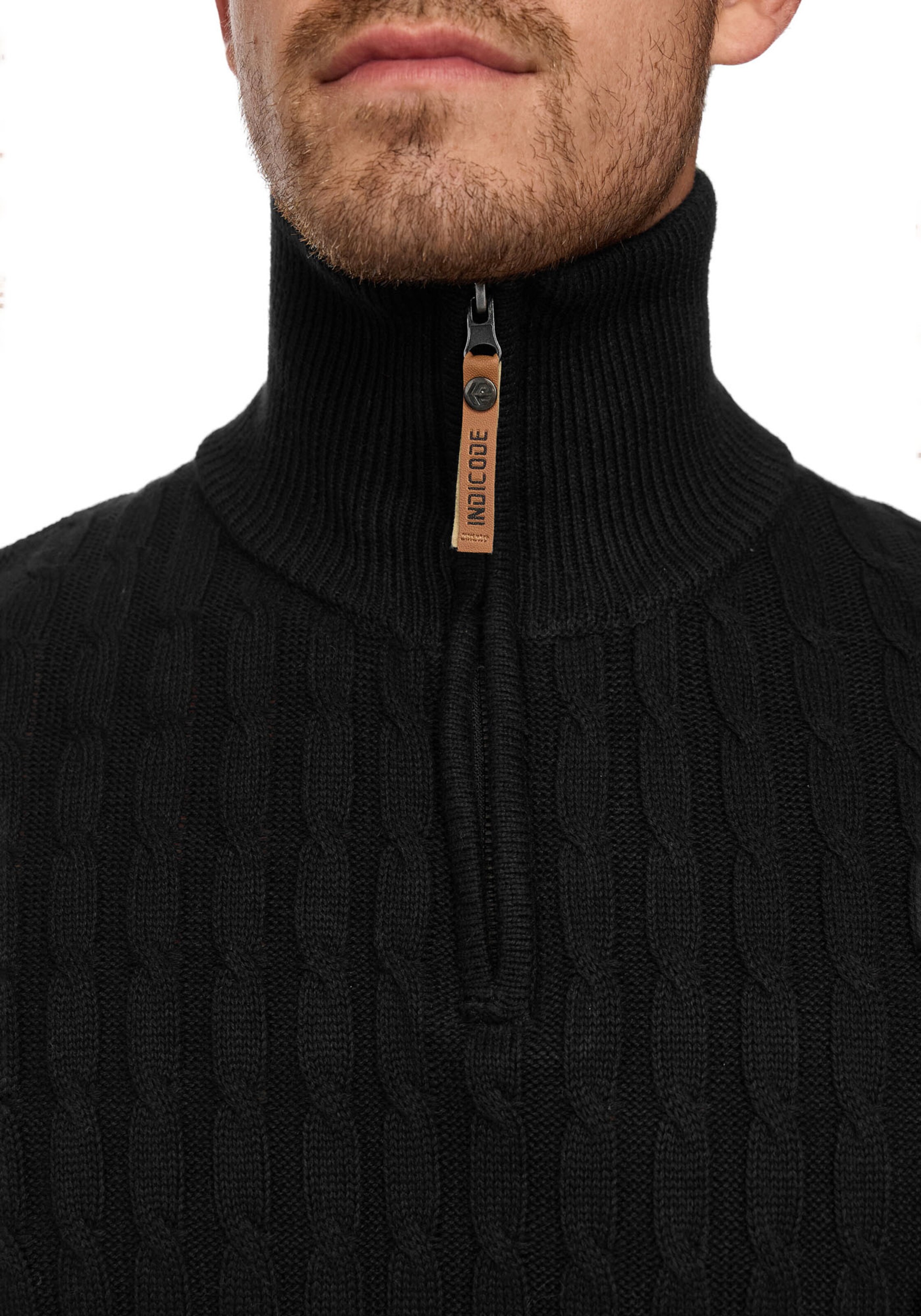 INDICODE JEANS Pullover in Schwarz