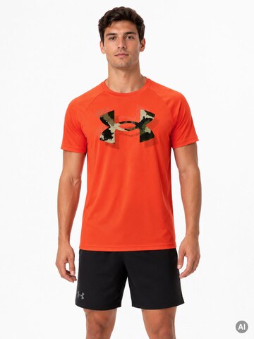 UNDER ARMOUR Funktionsshirt 'Tech™ Print Fill'‌‌‌‌‌‌‌‌‌ in Orange