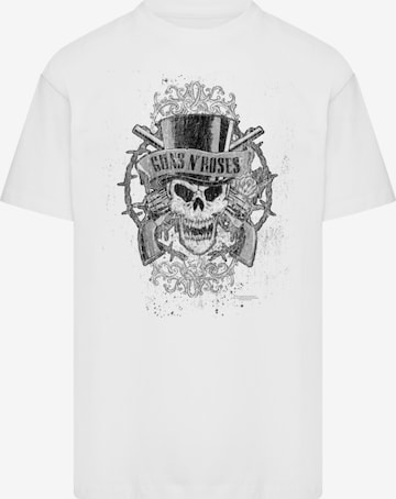 F4NT4STIC T-Shirt 'Guns 'N' Roses Skull And Pistols' in Weiß: Vorderseite