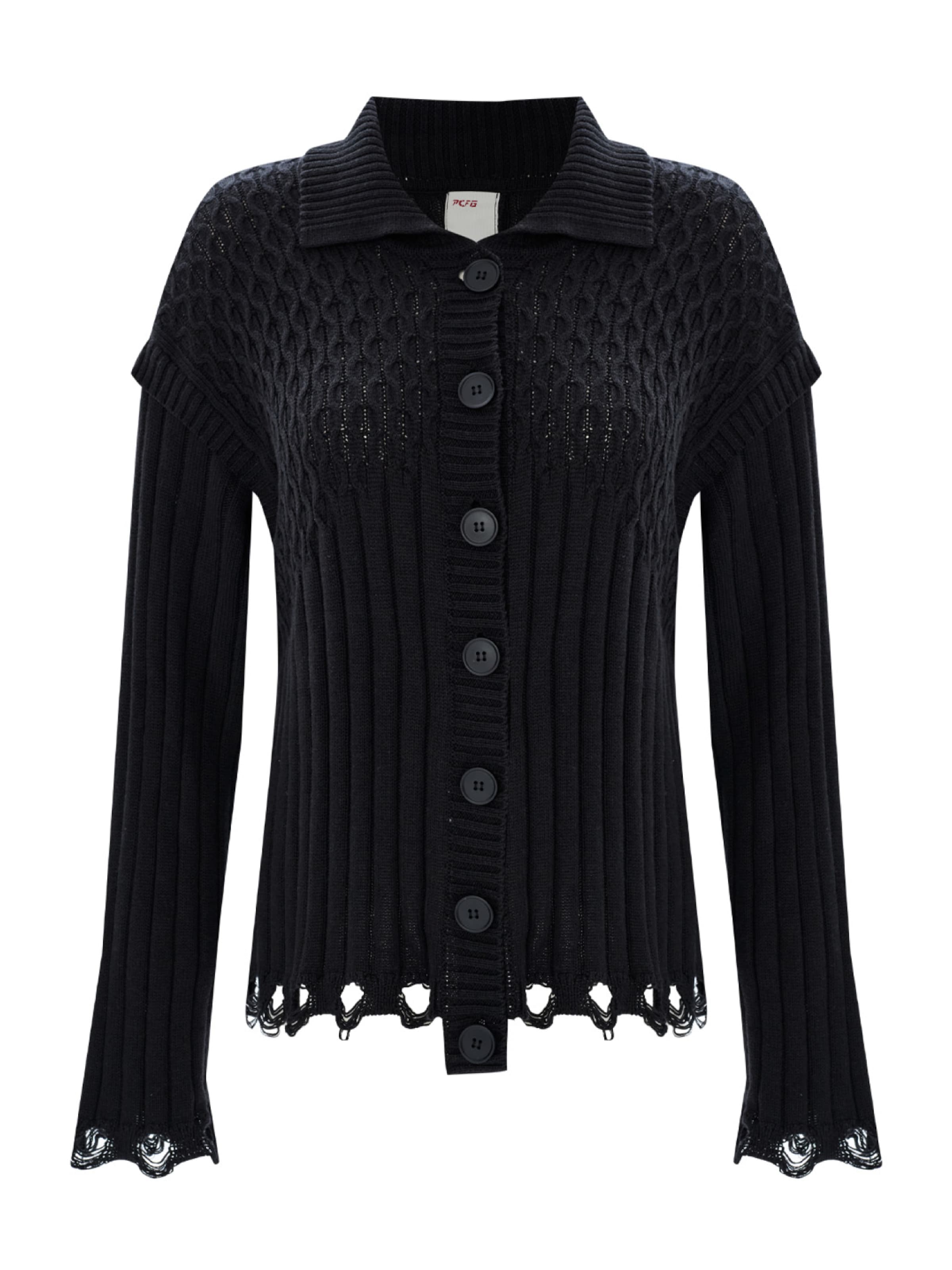 PCFG Sweatvest 'Kadin' in Zwart: voorkant