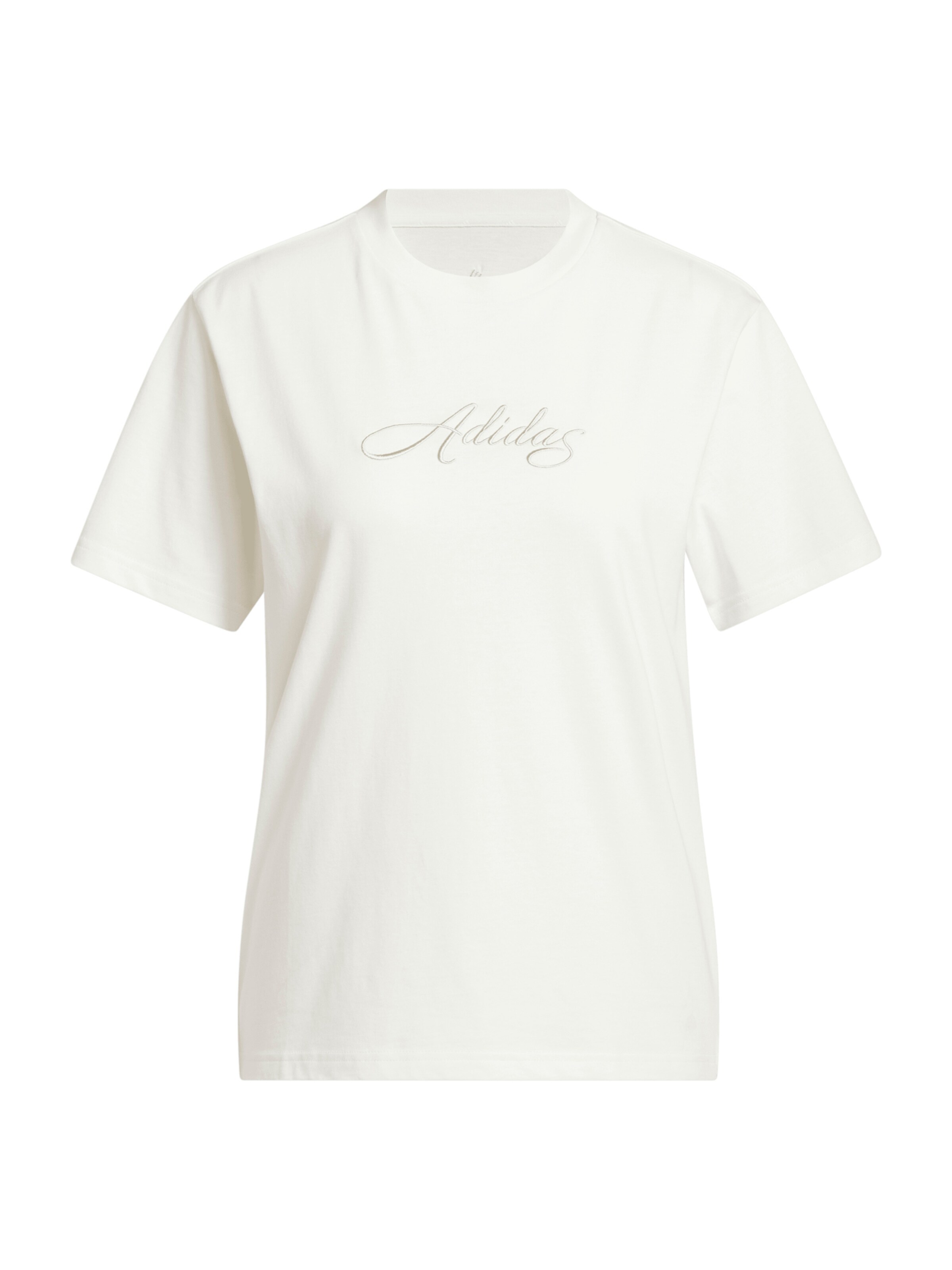 ADIDAS SPORTSWEAR Функциональная футболка 'CURSIVE' в Грязно-белый / Естественный белый, Обзор товара