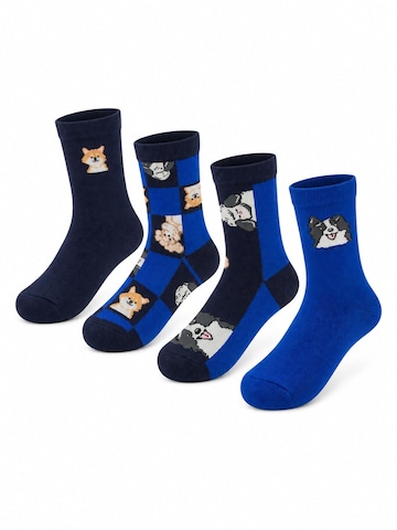 Penti Sokken 'The Paw Club' in Blauw: voorkant