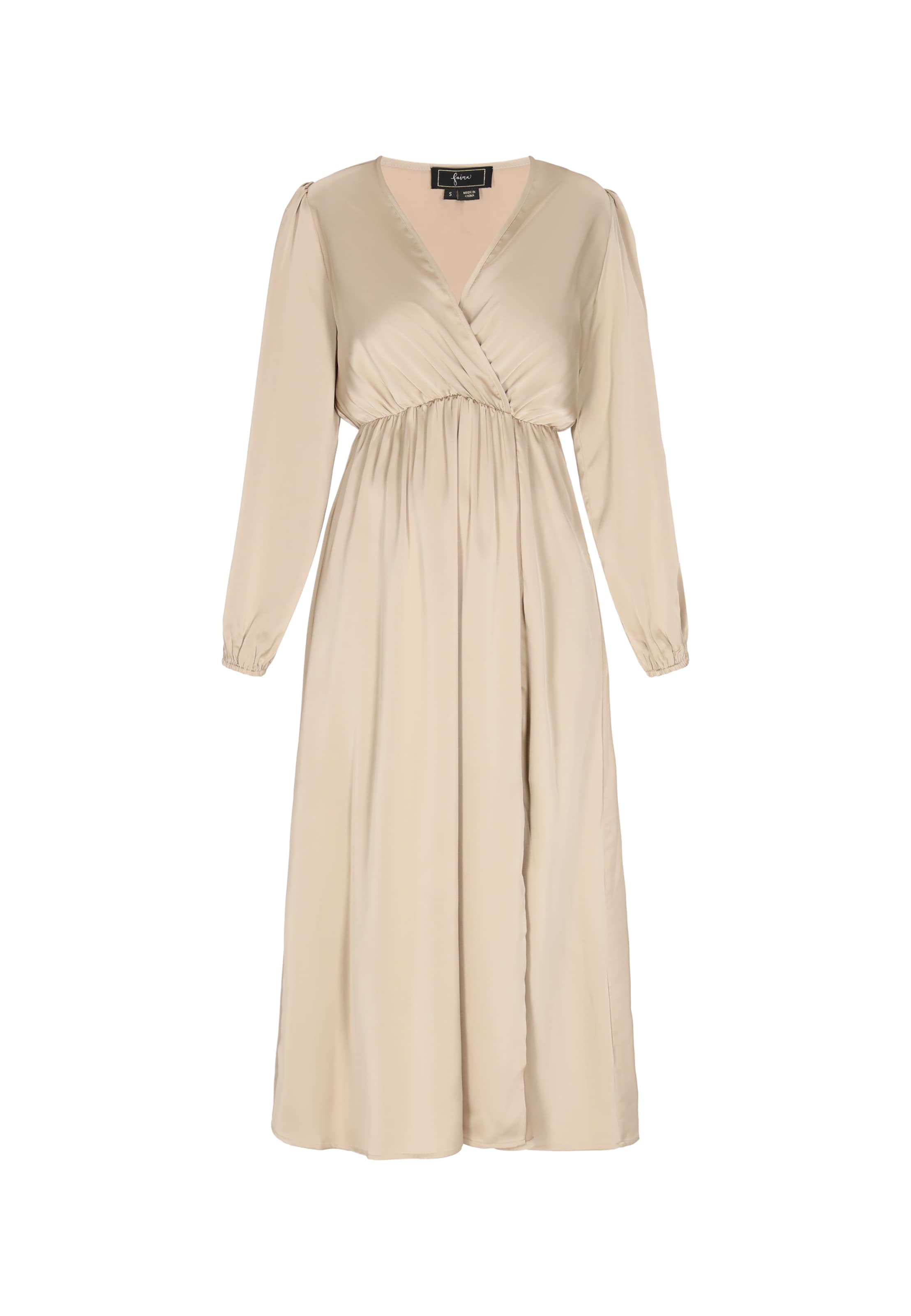 faina Jurk in de kleur Beige, Productweergave