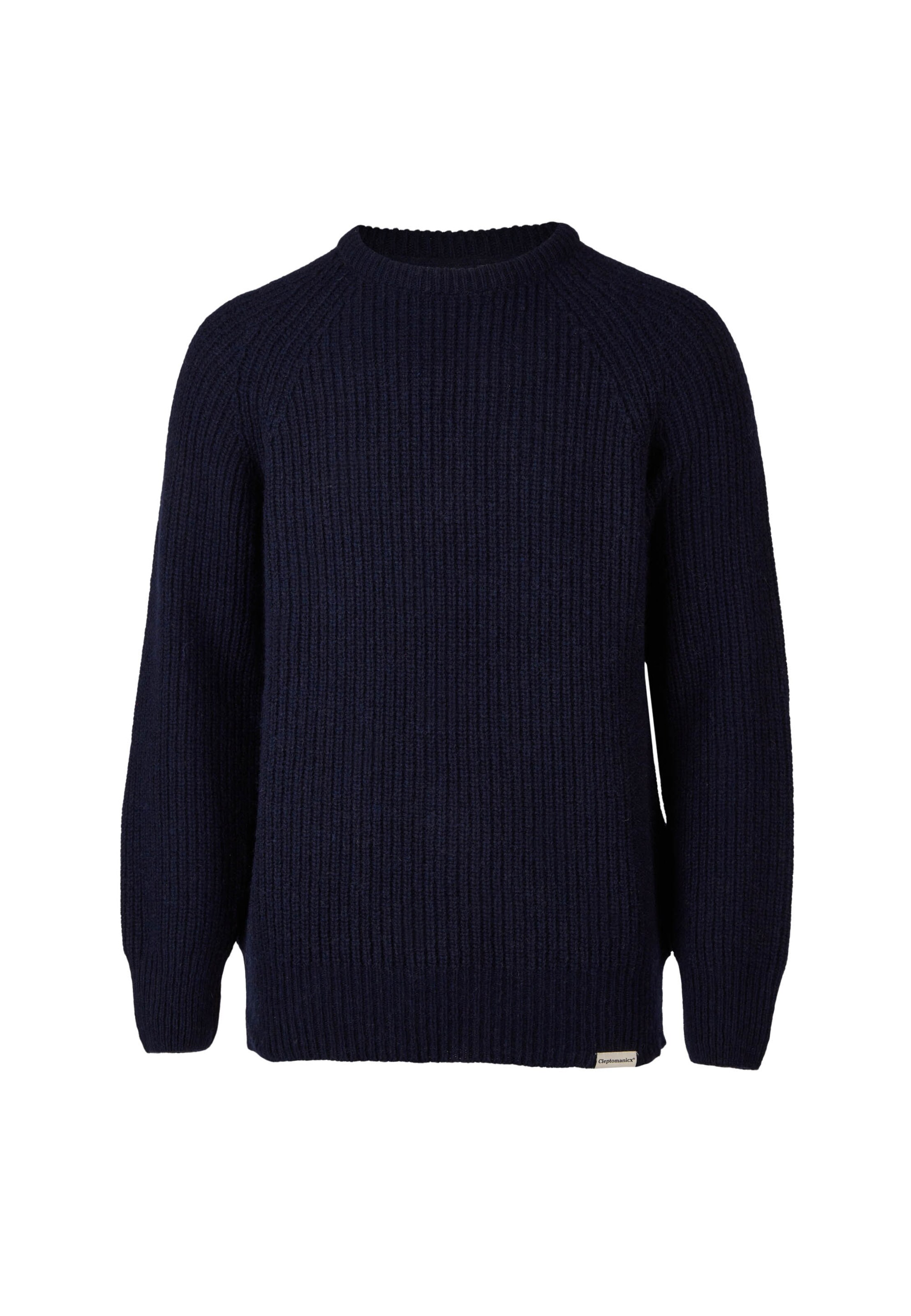 Cleptomanicx Pullover 'Crewneck Ribber' in Blau: Vorderseite