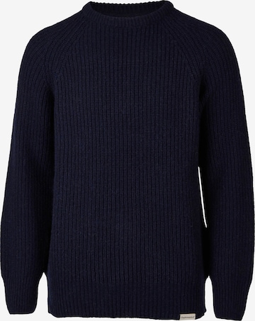 Cleptomanicx Sweater 'Crewneck Ribber' in Blue: front