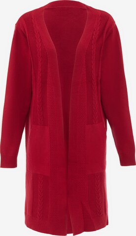 ALARY Knit Cardigan in Red: front