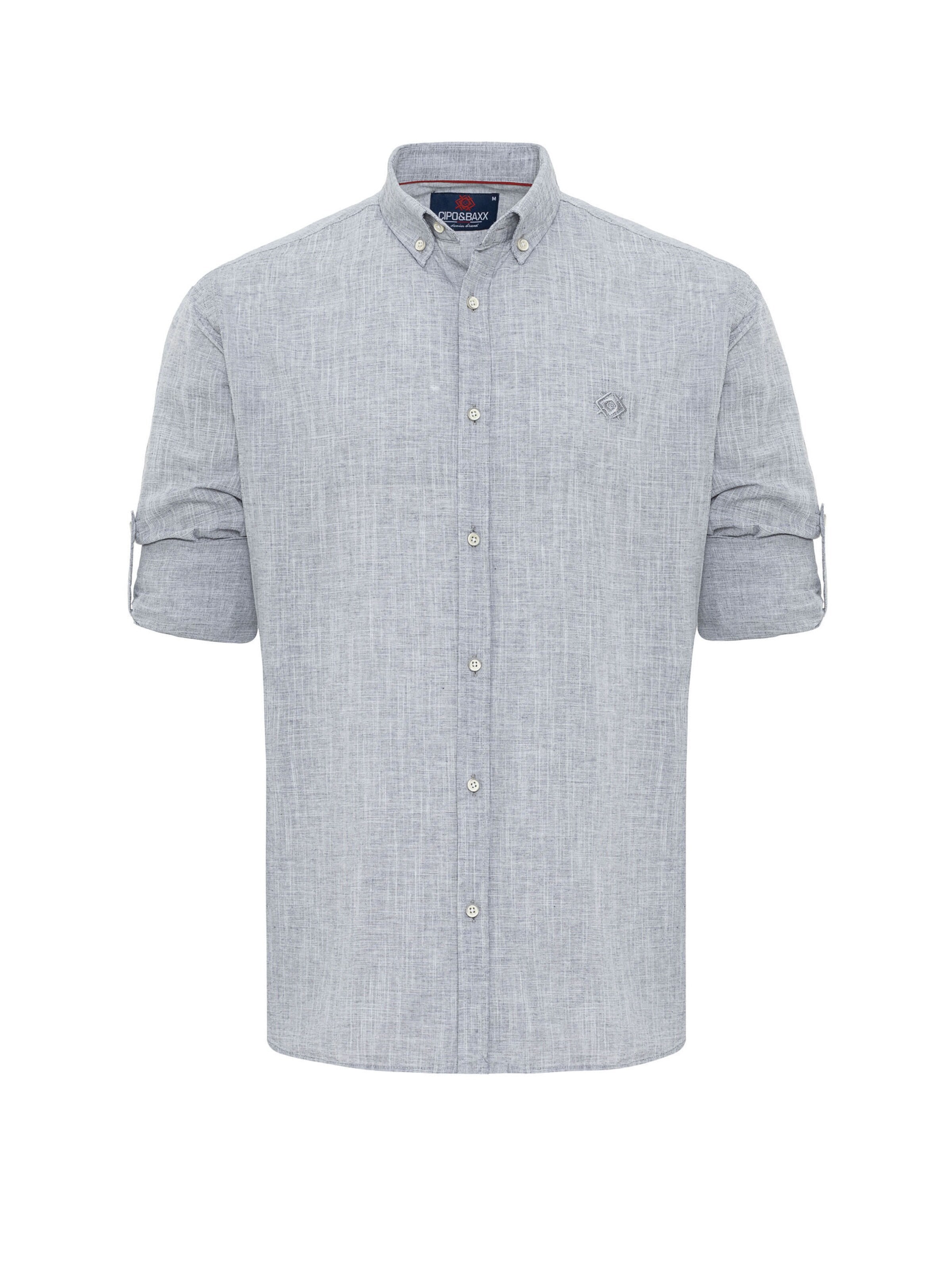 Coupe slim Chemise 'CH199' CIPO & BAXX en gris