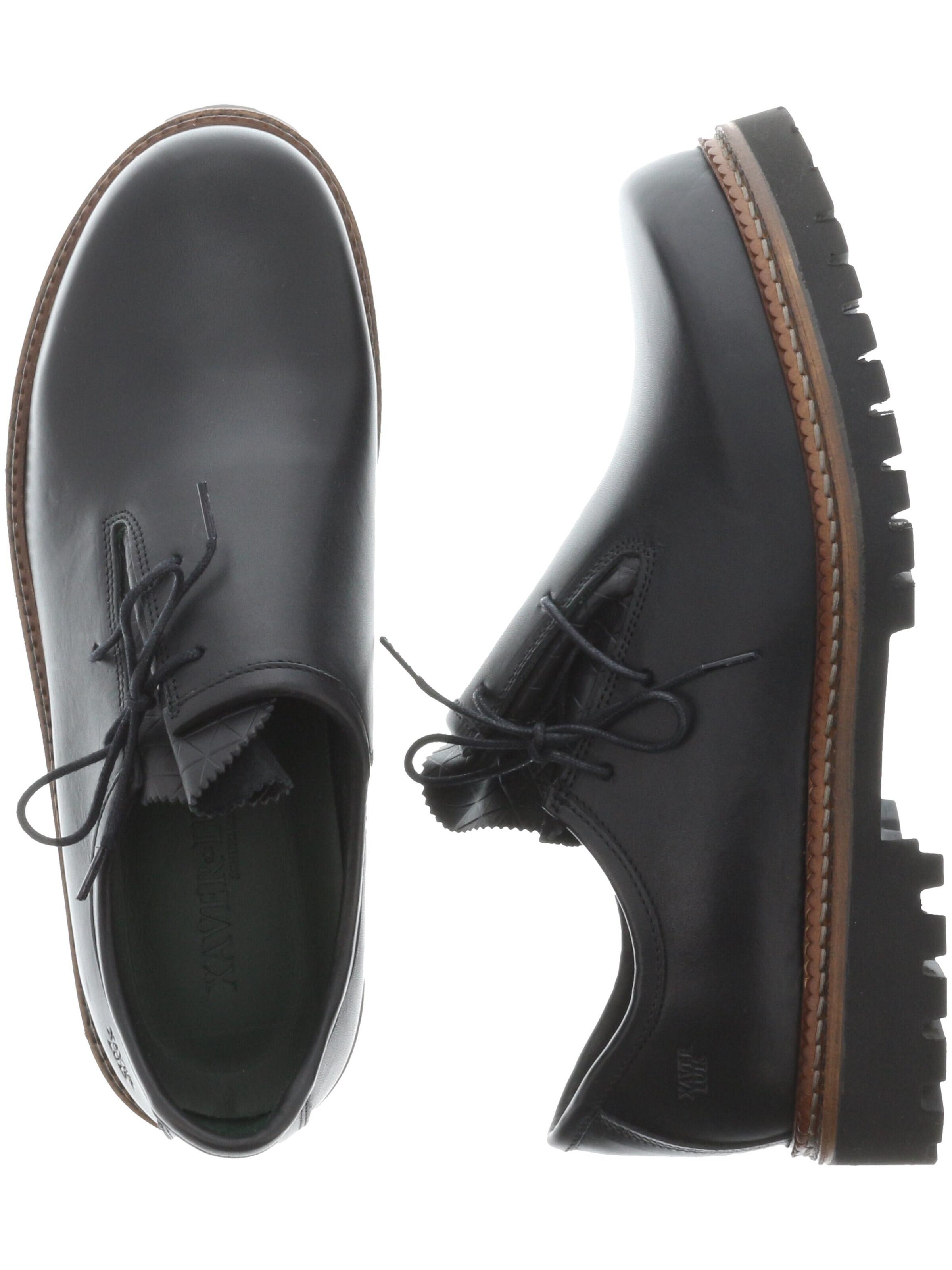 XAVER LUIS Schuhmanufaktur Trachtenschuh 'LUIS - Haferlschuhe mit Profilsohle'‌‌‌‌‌ in Schwarz