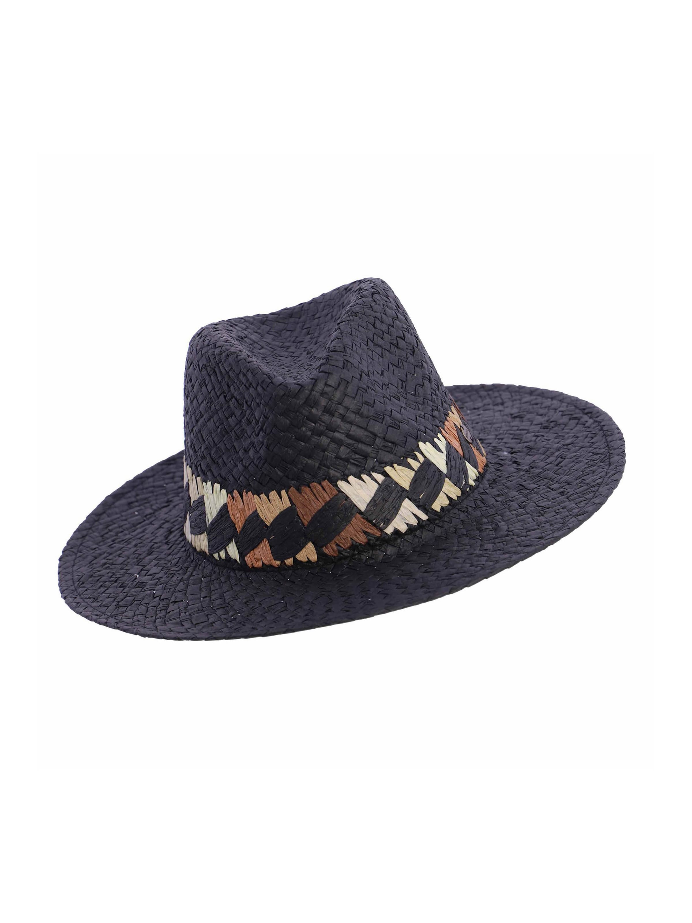 Amichi - Sombrero 'Sombrero para mujer Jeune de fibras naturales trenzadas' en negro