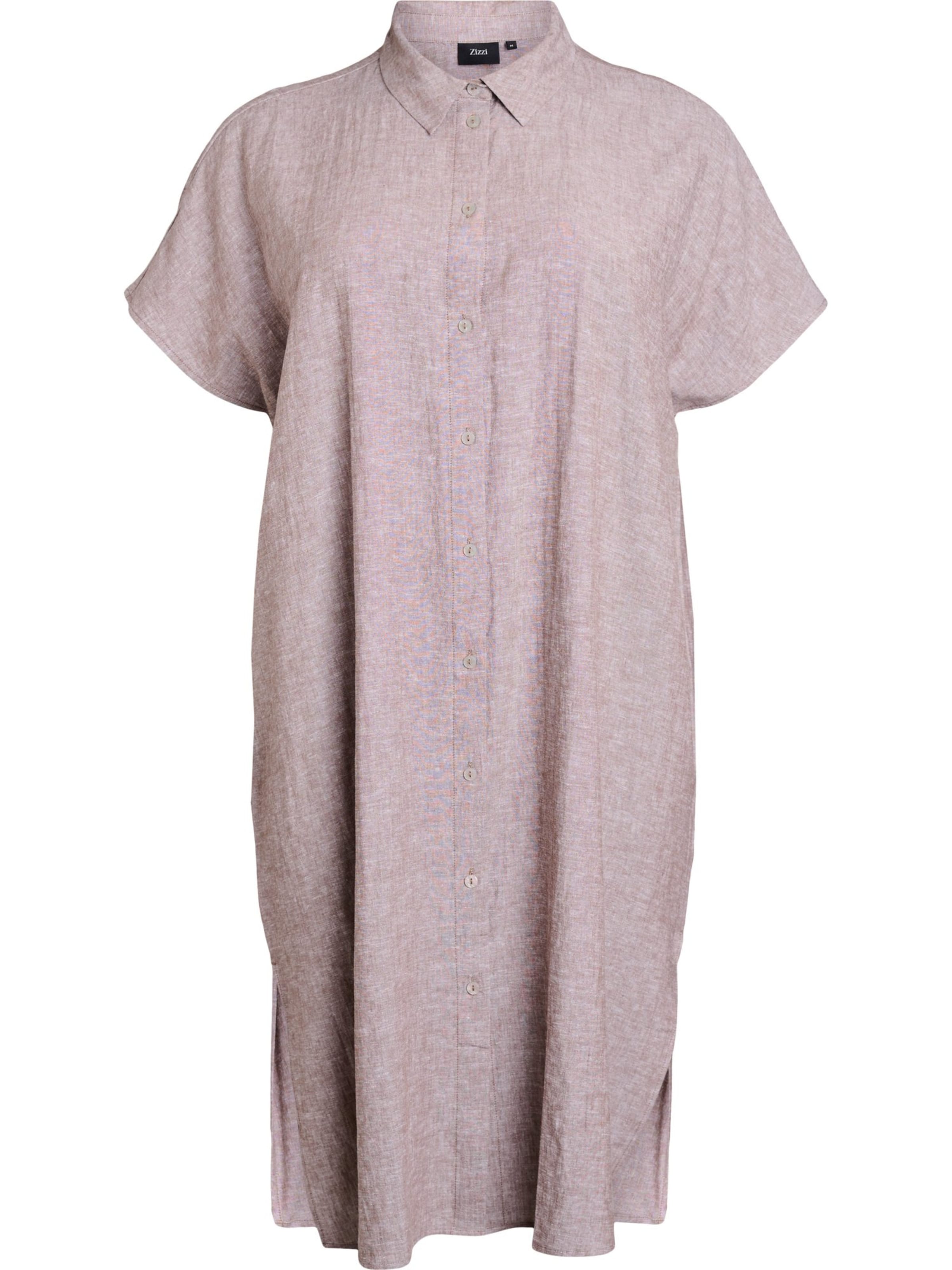 Zizzi Košilové šaty 'Vlina' – hnědá: přední strana