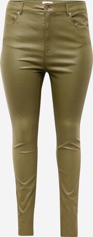 ONLY Carmakoma Skinny Jeans 'ANNE' in Groen: voorkant