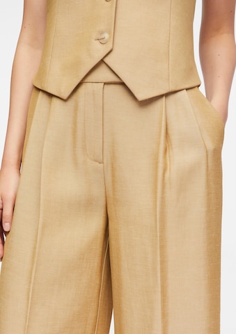 Regular Pantalon à plis COMMA en jaune