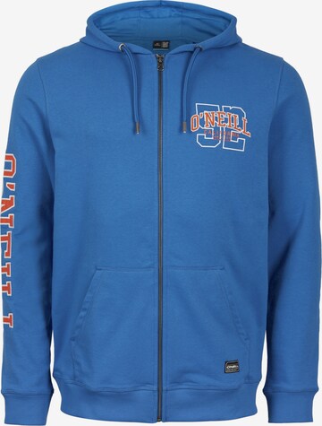 O'NEILL Athletic Zip-Up Hoodie in Blue: front