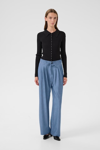 KAREN BY SIMONSEN Wide leg Bandplooibroek 'KBRo' in Blauw