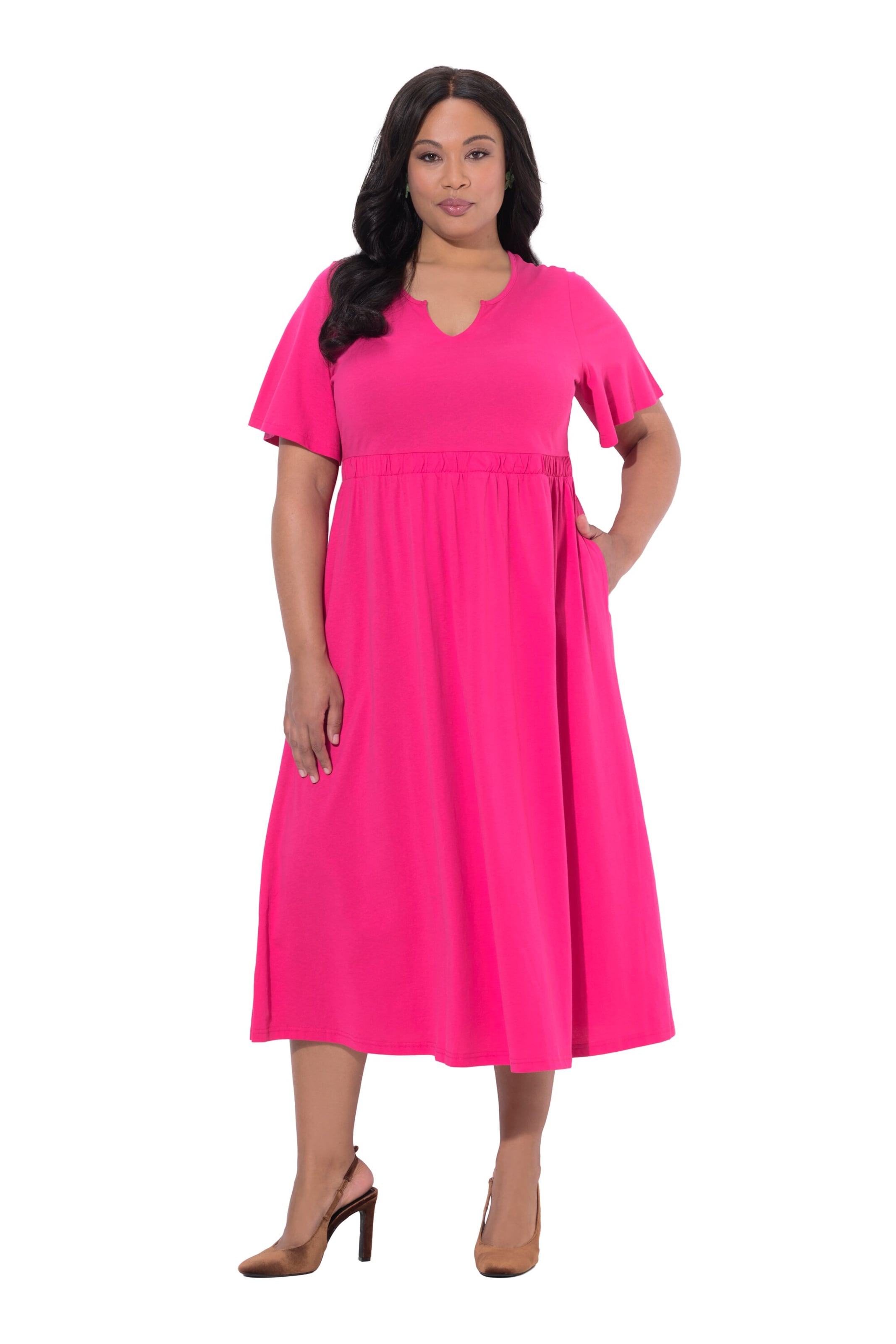 Ulla Popken Jurk in Roze: voorkant