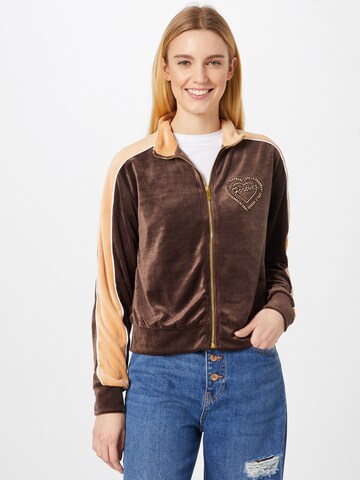 Veste de survêtement River Island en marron : devant