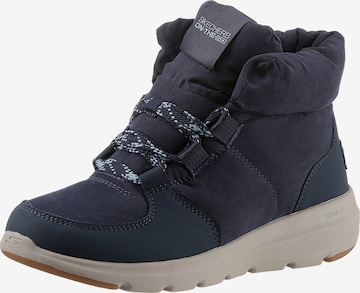 SKECHERS Lace-Up Ankle Boots in Blue: front