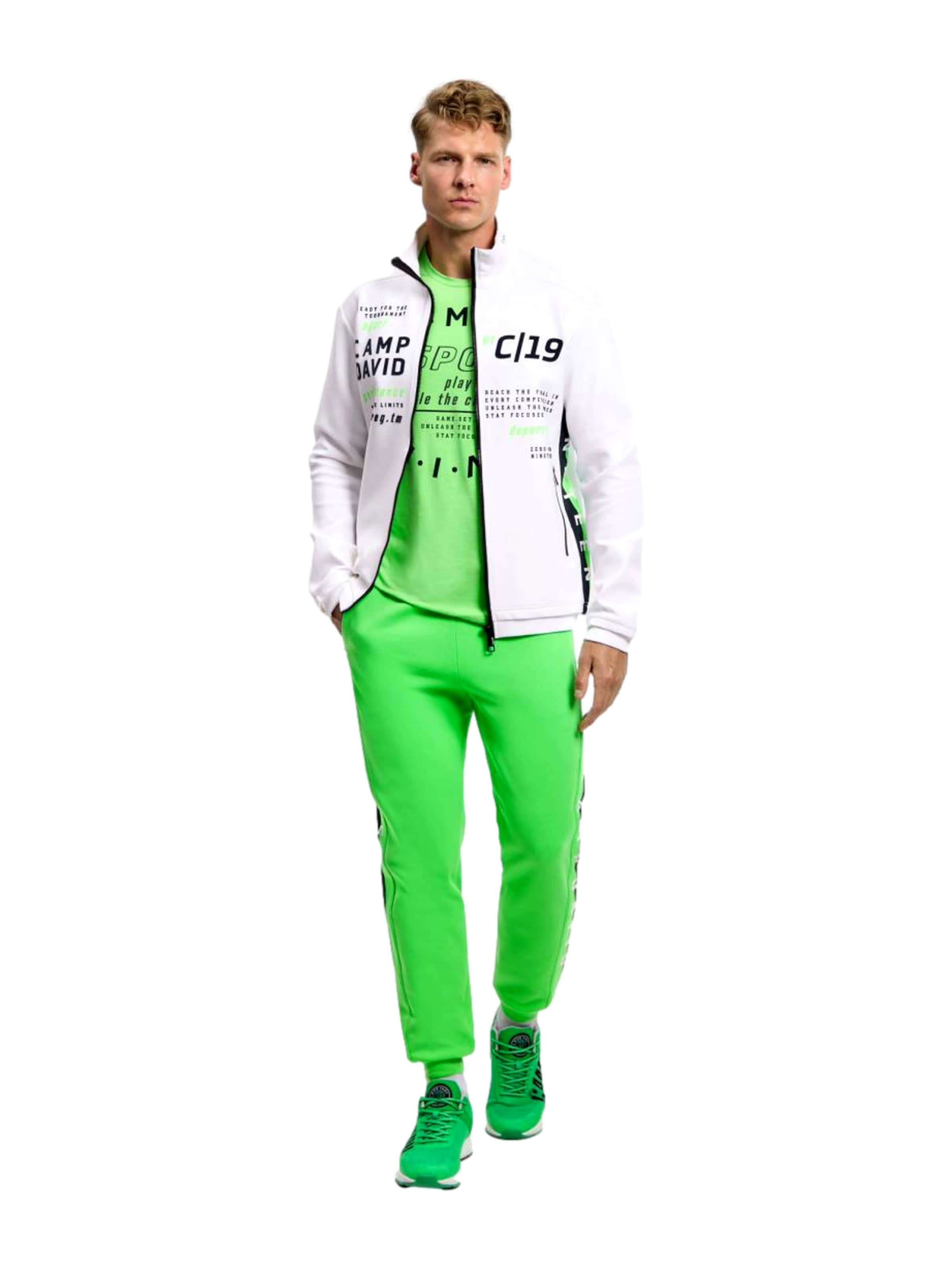 CAMP DAVID Sweat jacket 'Game.Set.Match' in White