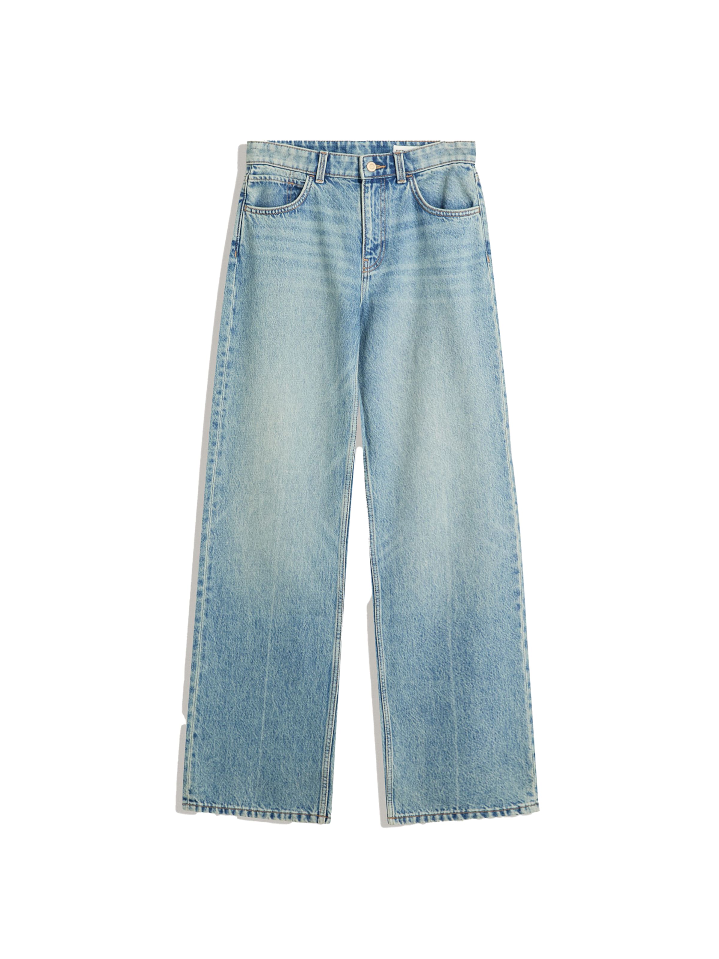 Wide leg Jeans di Bershka in blu: frontale