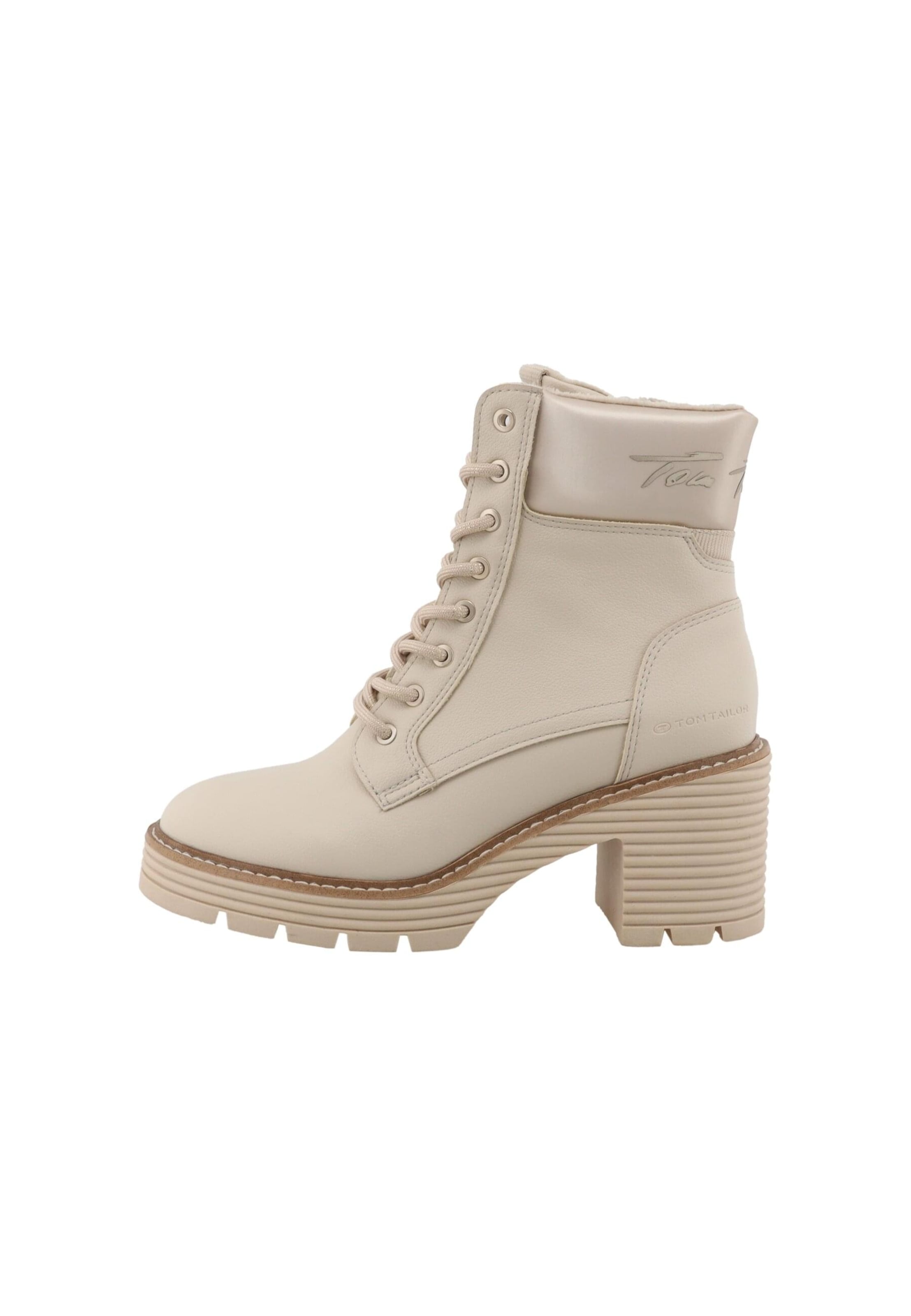 Bottines à lacets TOM TAILOR en beige