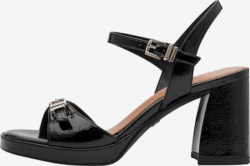 Tamaris Sandaal 'Leder-Sandalen mit Absatz' in Zwart: voorkant